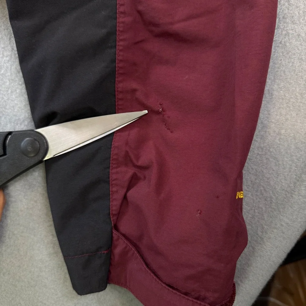 The North Face Mens XL Hooded Windbreaker Jacket Burgundy Black Full Zip Shell
